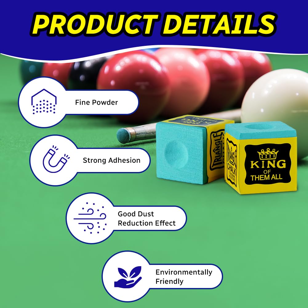 Snooker Chalk 6/12 Pcs No-Slip Cue Chalk Set