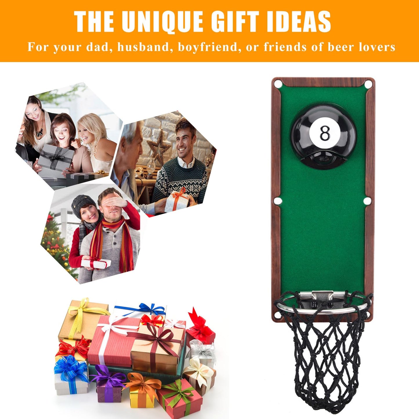 Pool Magnetic Bottle Opener with Cap Catcher