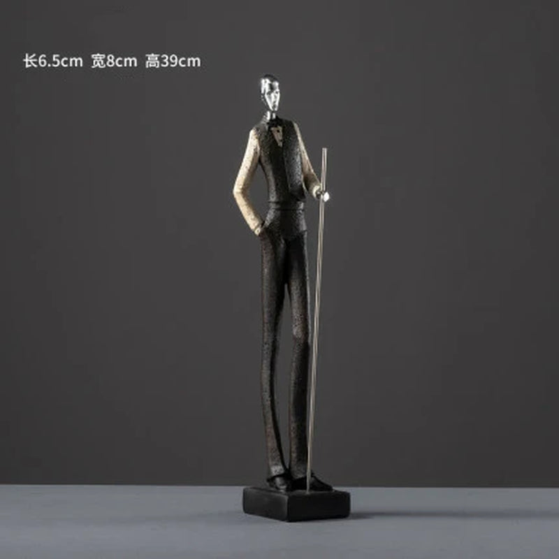 Modern Snooker Billiards Sports Figures Ornaments Nordic Style Resin Statue Home Decoration Accessories Bar and Office