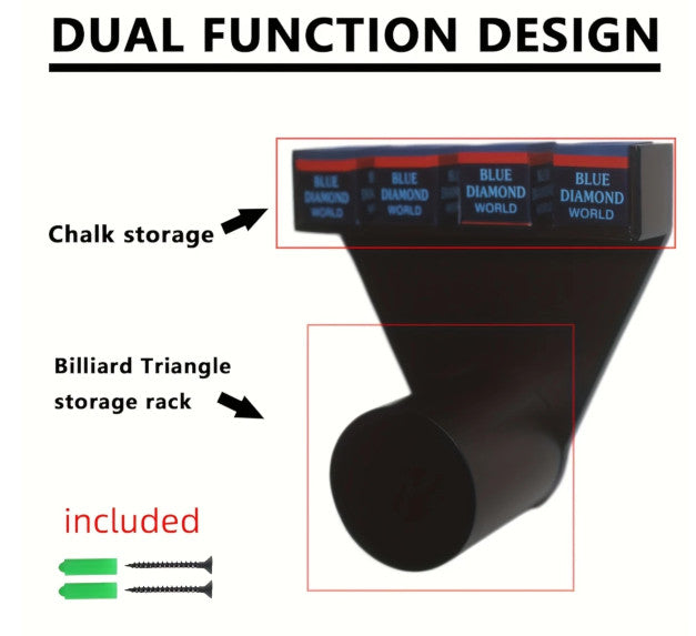 Luxury Wooden Wall-Mounted Triangle & Chalk Holder Set