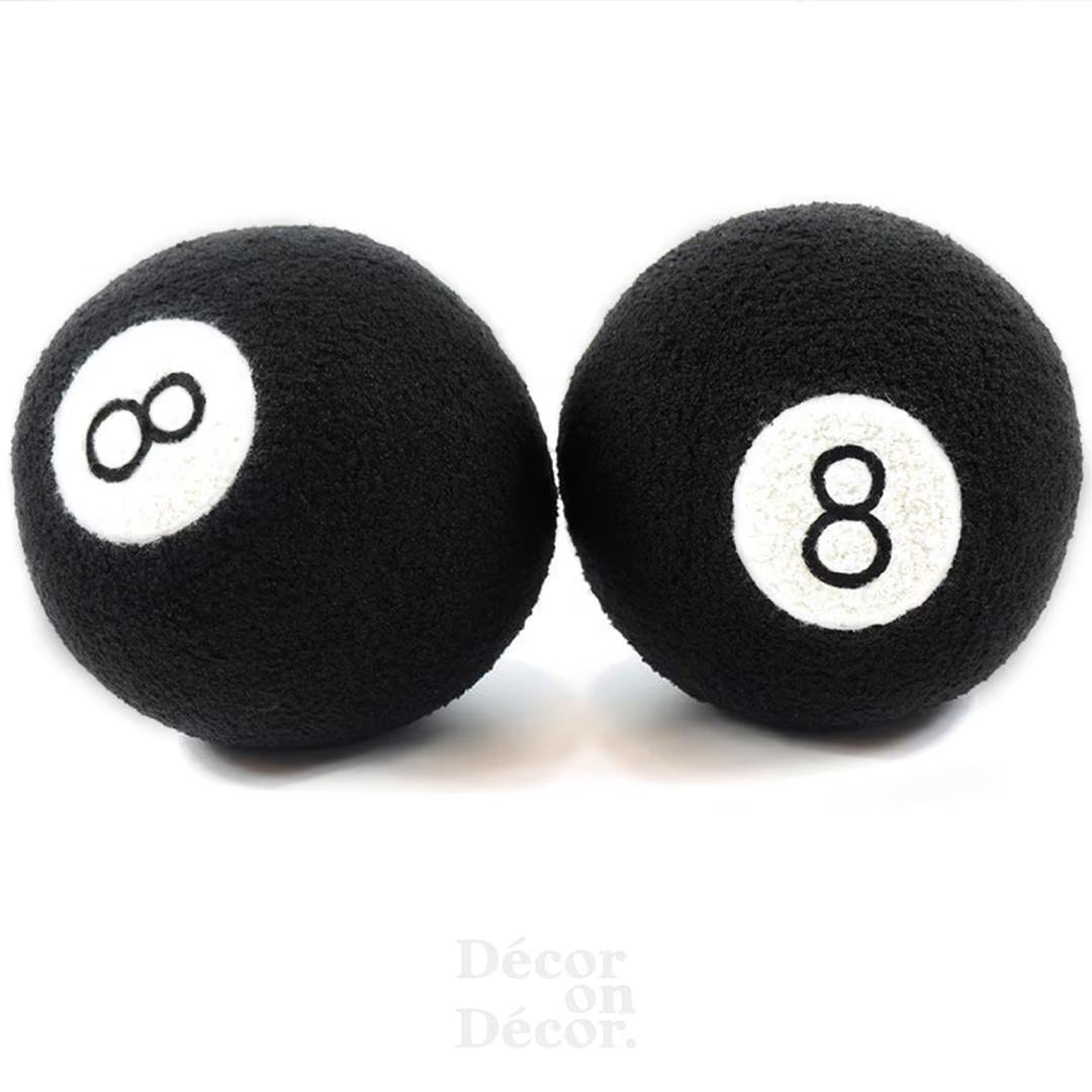 The Original 8 Ball Cushion Sphere Magic Decorative Basket Ball Bedroom Handmade Pillow Black Number Eight Tufted round Snooker Edgy Gift