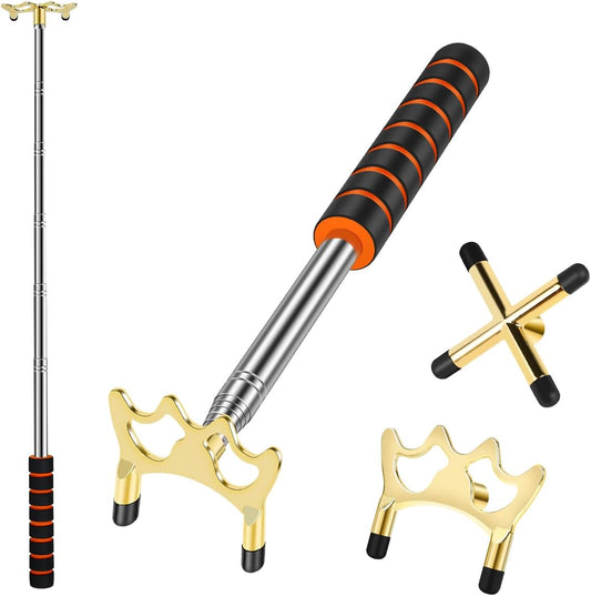 JETHMA Billards Cue Stick Bridge - Retractable Pool Rest Stick -Extension Snooker Cues Bridge with Brass Bridge Head