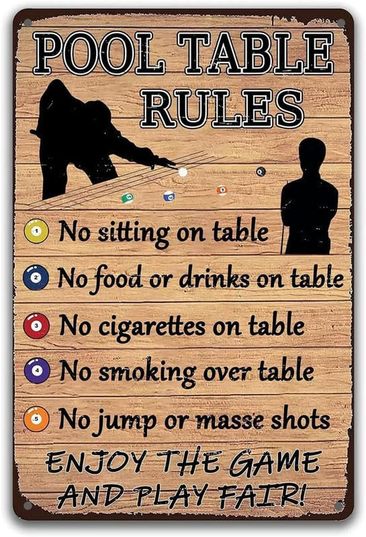 Vintage Bar Pool Metal Signs for Pool Table
