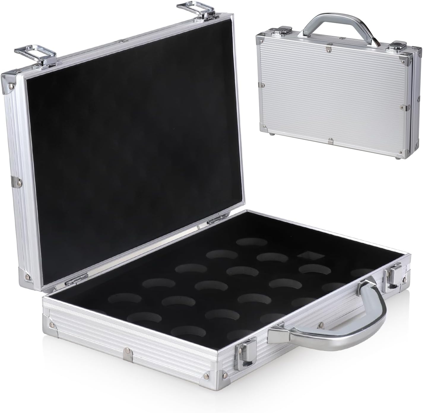 JTVTW Snooker Ball Carry Case for 2 1/16" Snooker Balls Holds 22 Balls Aluminium