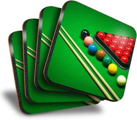 Snooker Game Balls Pool Billiards Drink Glossy Coasters