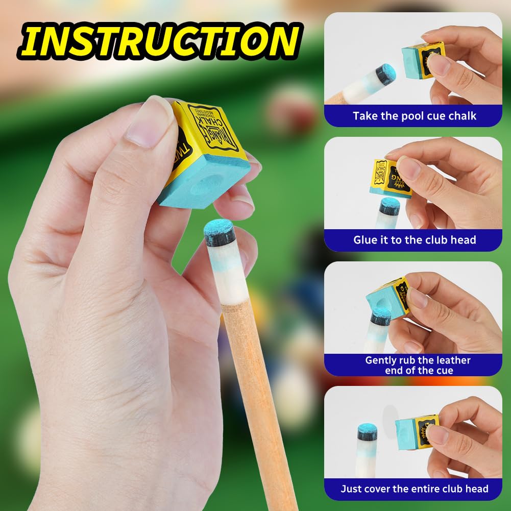 Snooker Chalk 6/12 Pcs No-Slip Cue Chalk Set