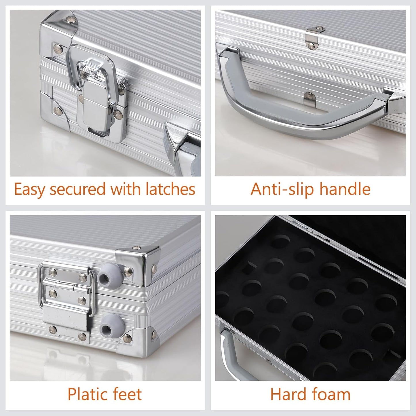 JTVTW Snooker Ball Carry Case for 2 1/16" Snooker Balls Holds 22 Balls Aluminium