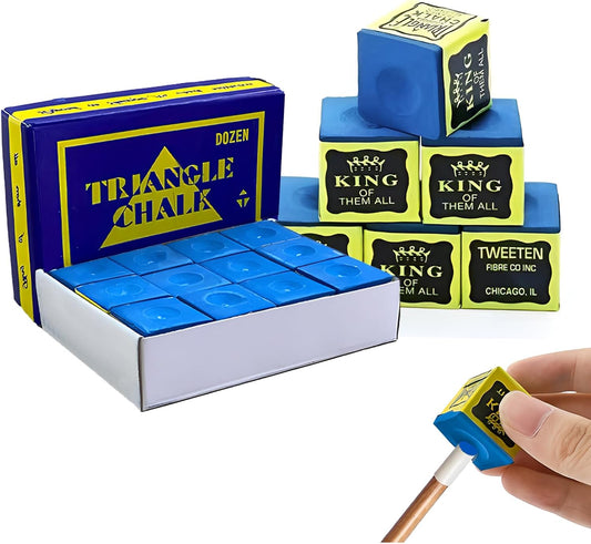 Pool Chalk, 12 Pcs Pool Chalk, Cue Chalk, Premium Cue Chalk (Blue)