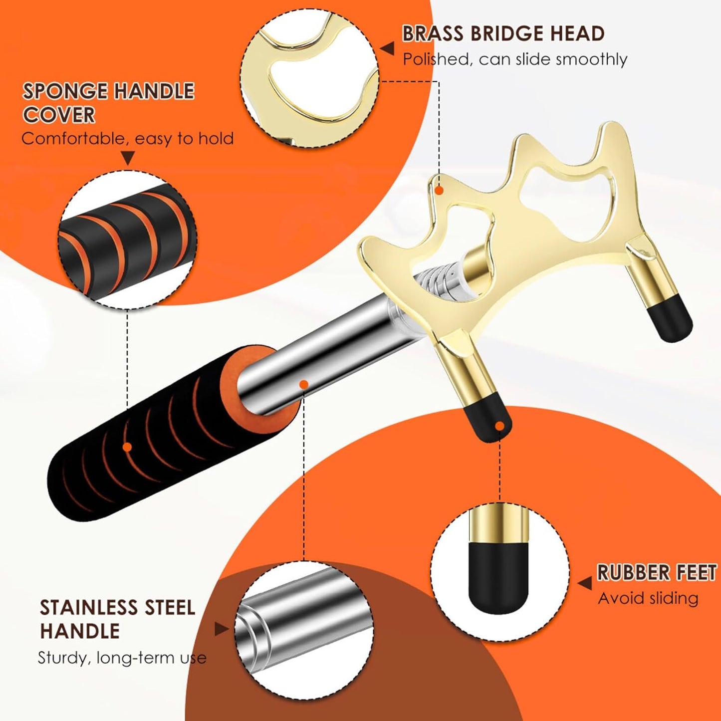 JETHMA Billards Cue Stick Bridge - Retractable Pool Rest Stick -Extension Snooker Cues Bridge with Brass Bridge Head