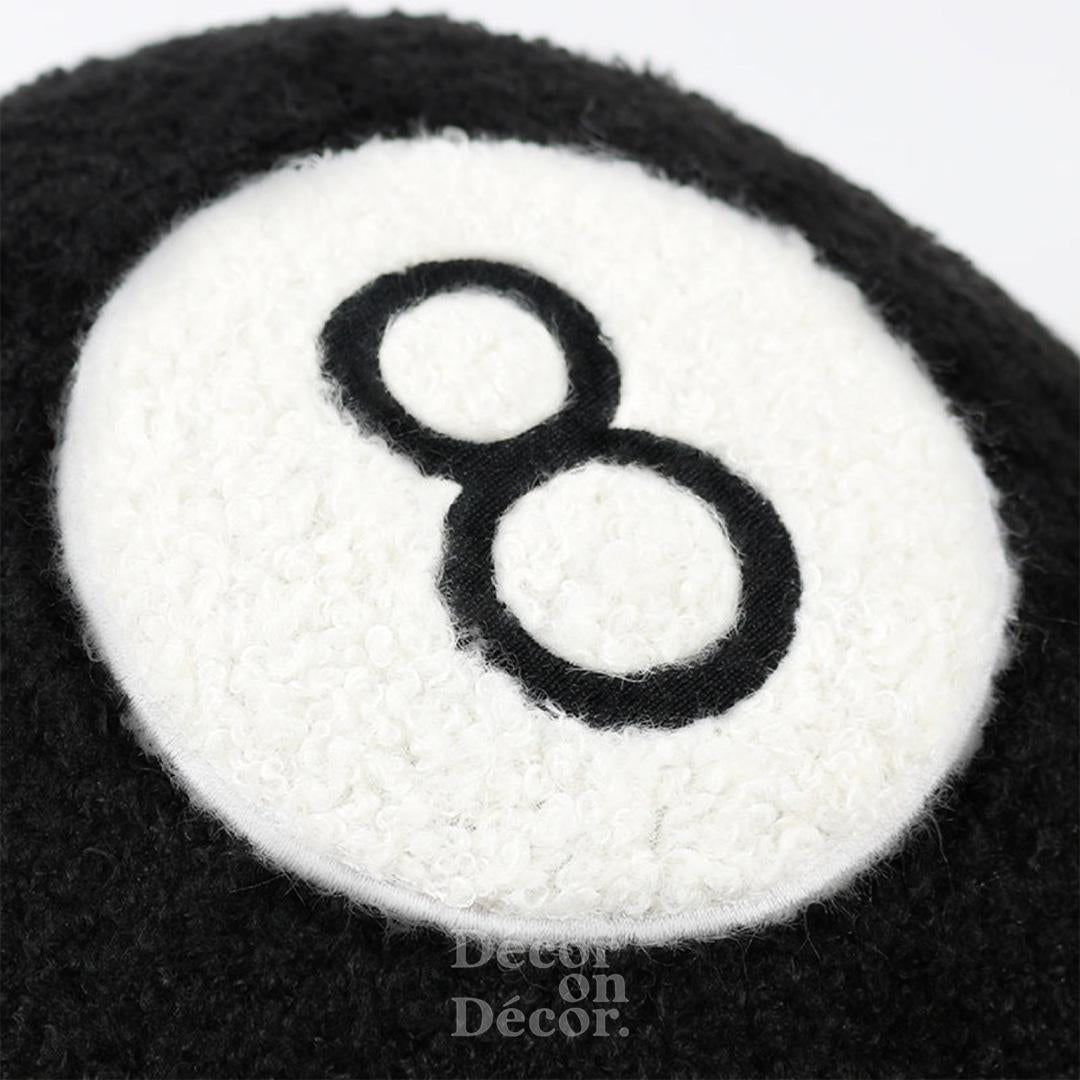 The Original 8 Ball Cushion Sphere Magic Decorative Basket Ball Bedroom Handmade Pillow Black Number Eight Tufted round Snooker Edgy Gift